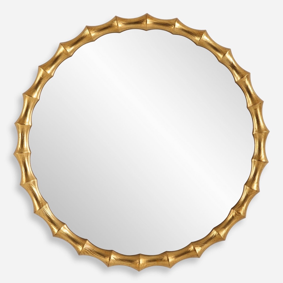 Nacala Round Gold Mirror - Uttermost - Round Mirrors by Modest Hut