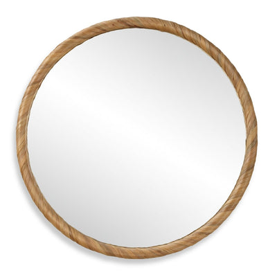 Natural Seagrass Wrapped Frame Mirror - Uttermost - Round Mirrors by Modest Hut