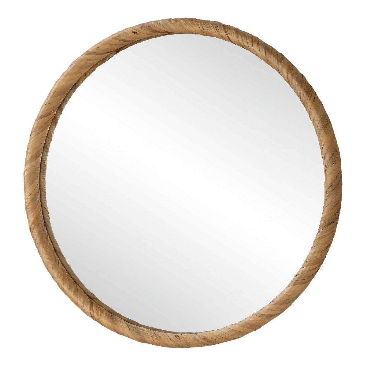 Natural Seagrass Wrapped Frame Mirror - Uttermost - Round Mirrors by Modest Hut