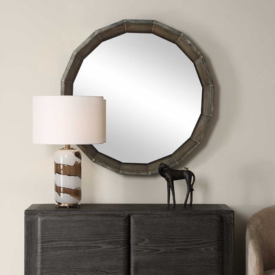 Neve Bronze Round Mirror - Round Mirrors