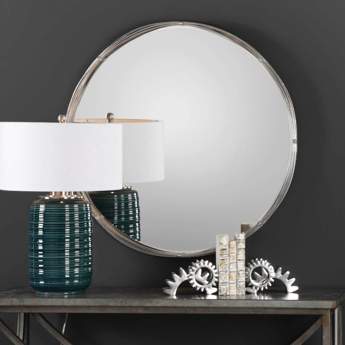 Ohmer Heavy Wire Round Mirror - Uttermost - Round Mirrors by Modest Hut
