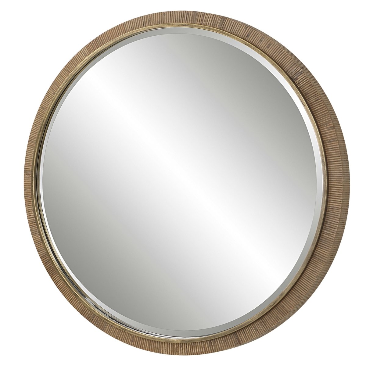 Paradise Round Rattan Mirror - Uttermost - Round Mirrors by Modest Hut