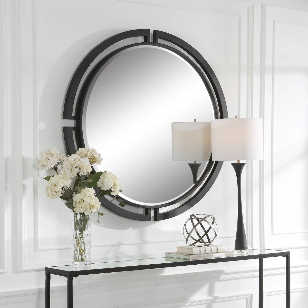 Quadrant Modern Round Mirror - Uttermost - Round Mirrors by Modest Hut