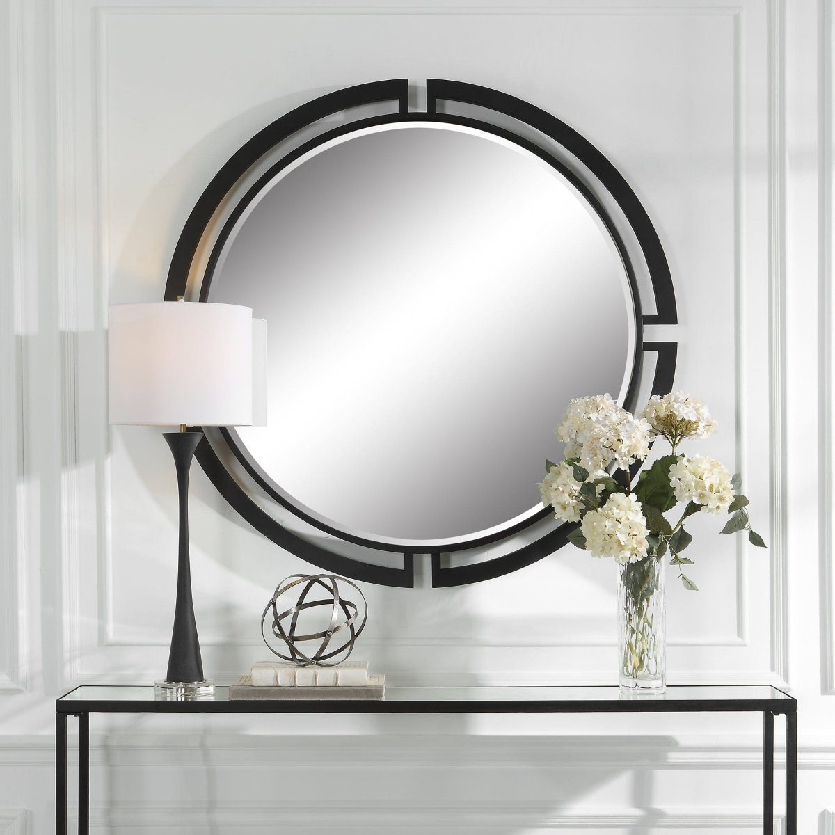 Quadrant Modern Round Mirror - Uttermost - Round Mirrors by Modest Hut