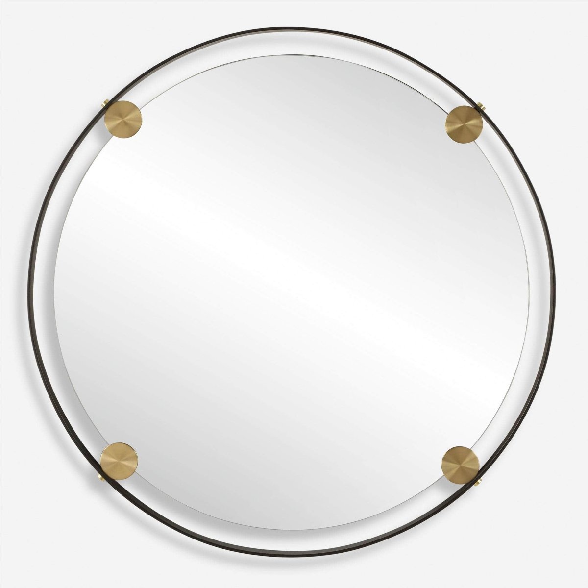 Radius Round Bronze Iron Mirror - Uttermost - Round Mirrors by Modest Hut