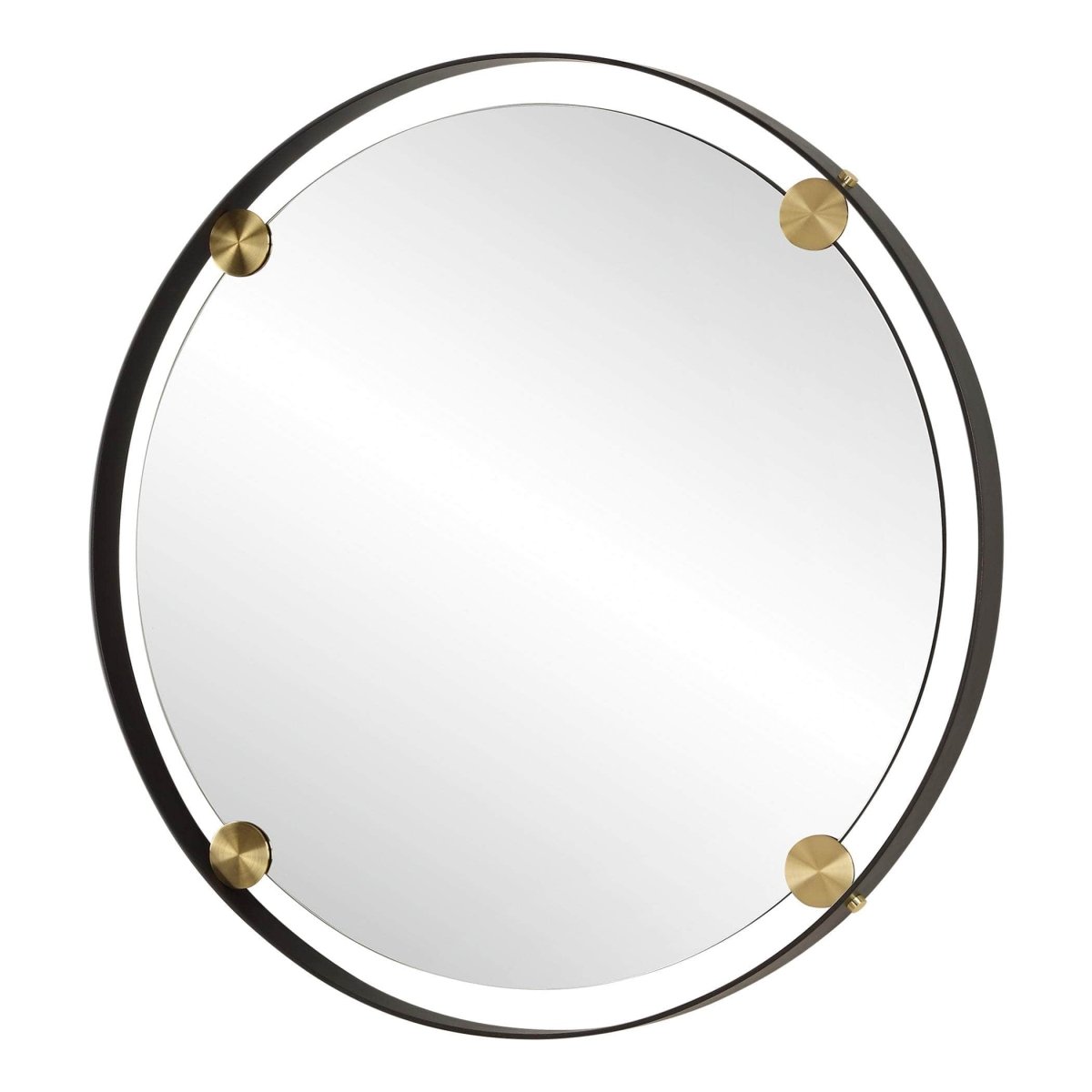 Radius Round Bronze Iron Mirror - Uttermost - Round Mirrors by Modest Hut