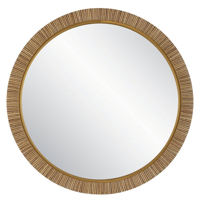 Real Rattan Look Round Mirror - Uttermost - Round Mirrors by Modest Hut