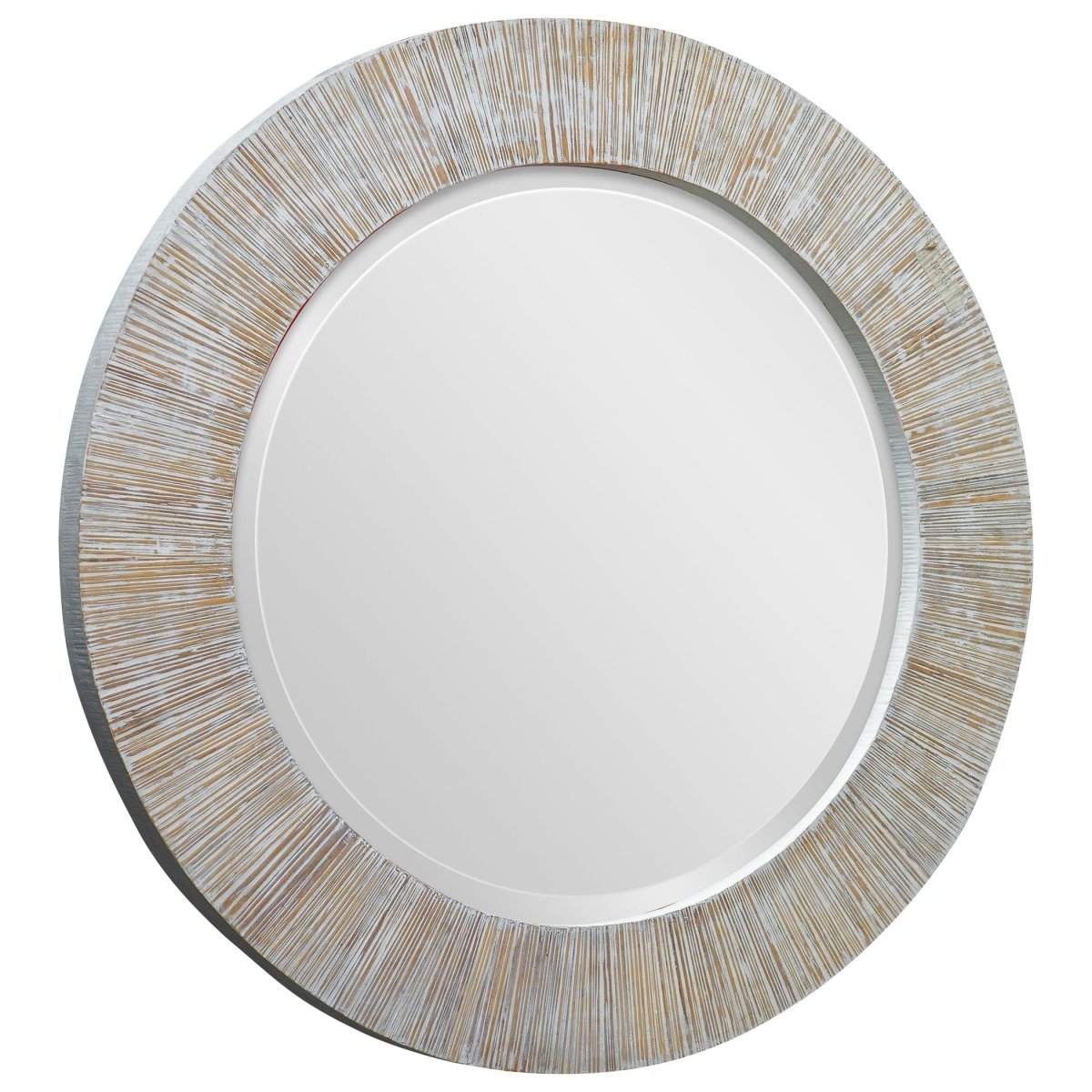 Repose Whitewash Round Mirror - Uttermost - Round Mirrors by Modest Hut