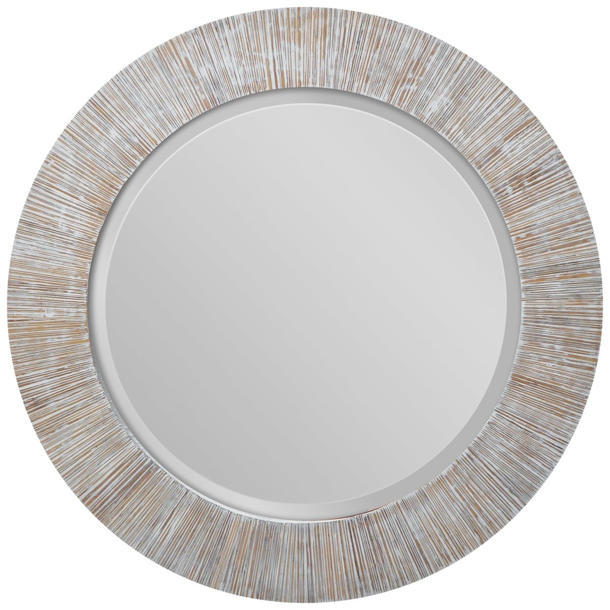 Repose Whitewash Round Mirror - Uttermost - Round Mirrors by Modest Hut