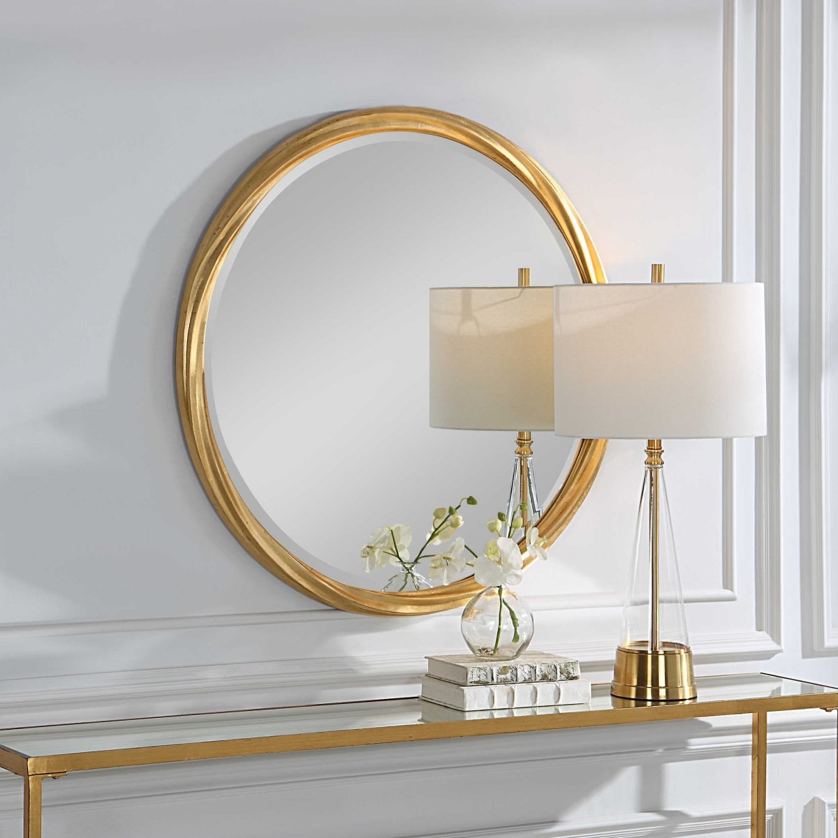 Round Contemporary Design Mirror - Uttermost - Round Mirrors by Modest Hut