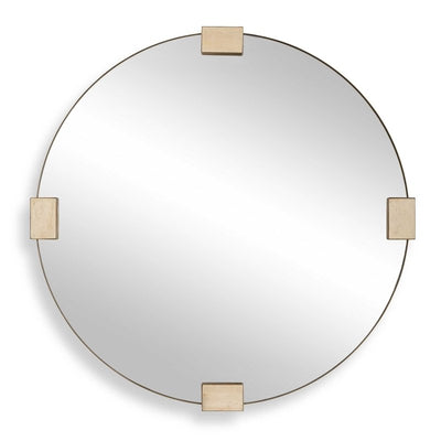 Russo Travertine Round Mirror - Round Mirrors