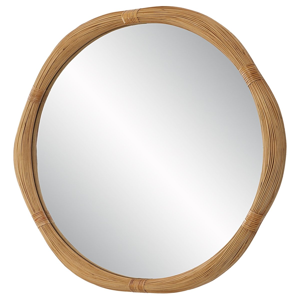 Salina Round Bamboo Mirror - Uttermost - Round Mirrors by Modest Hut