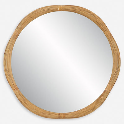 Salina Round Bamboo Mirror - Uttermost - Round Mirrors by Modest Hut