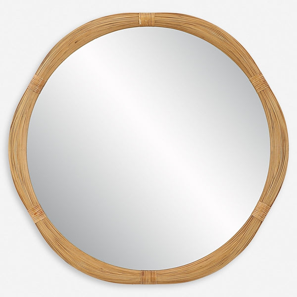 Salina Round Bamboo Mirror - Uttermost - Round Mirrors by Modest Hut