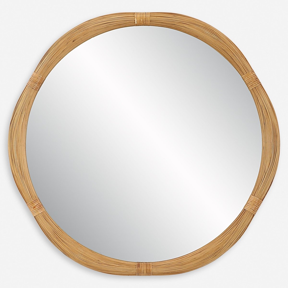 Salina Round Bamboo Mirror - Uttermost - Round Mirrors by Modest Hut