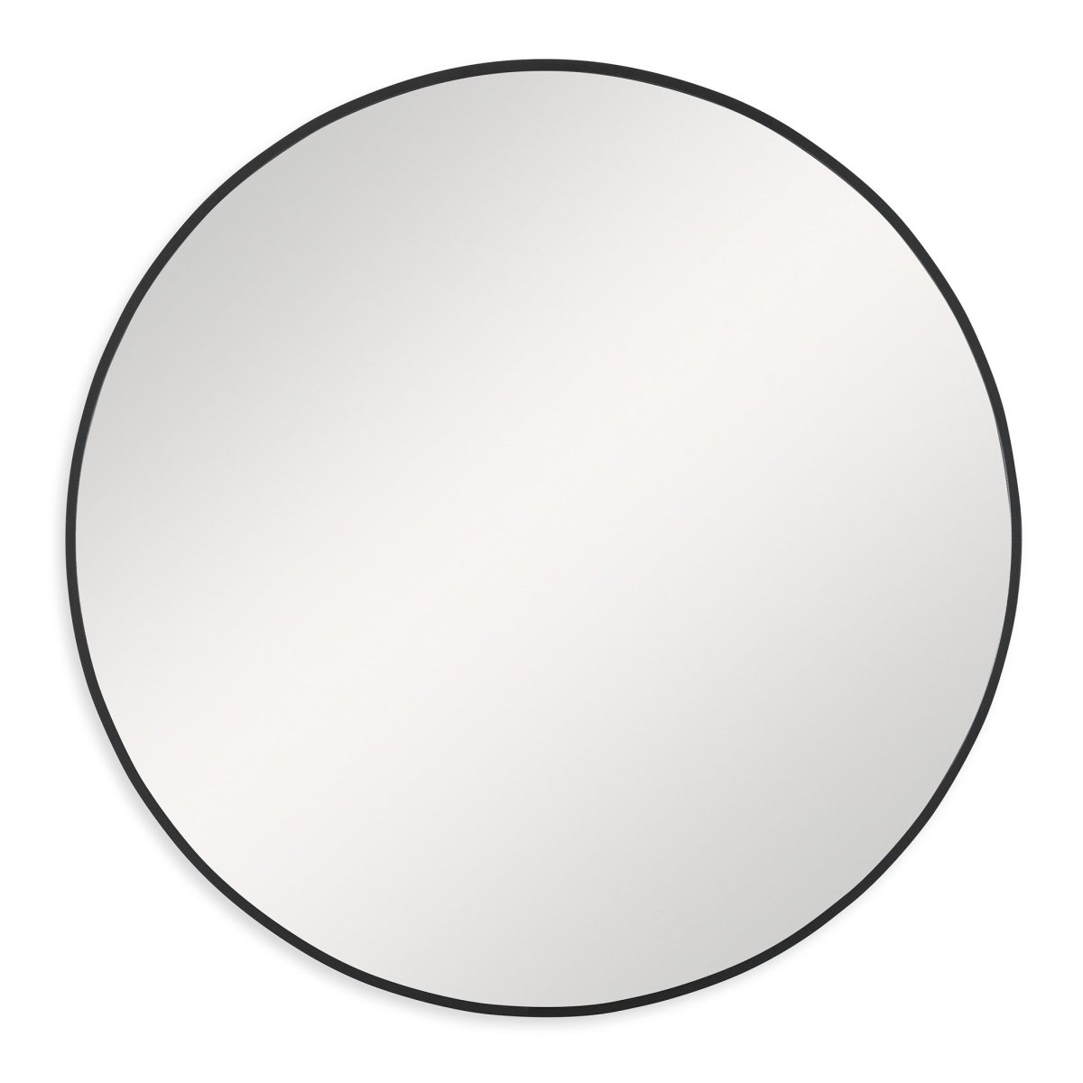 Satin Black Round Aluminum Frame Mirror - Uttermost - Round Mirrors by Modest Hut