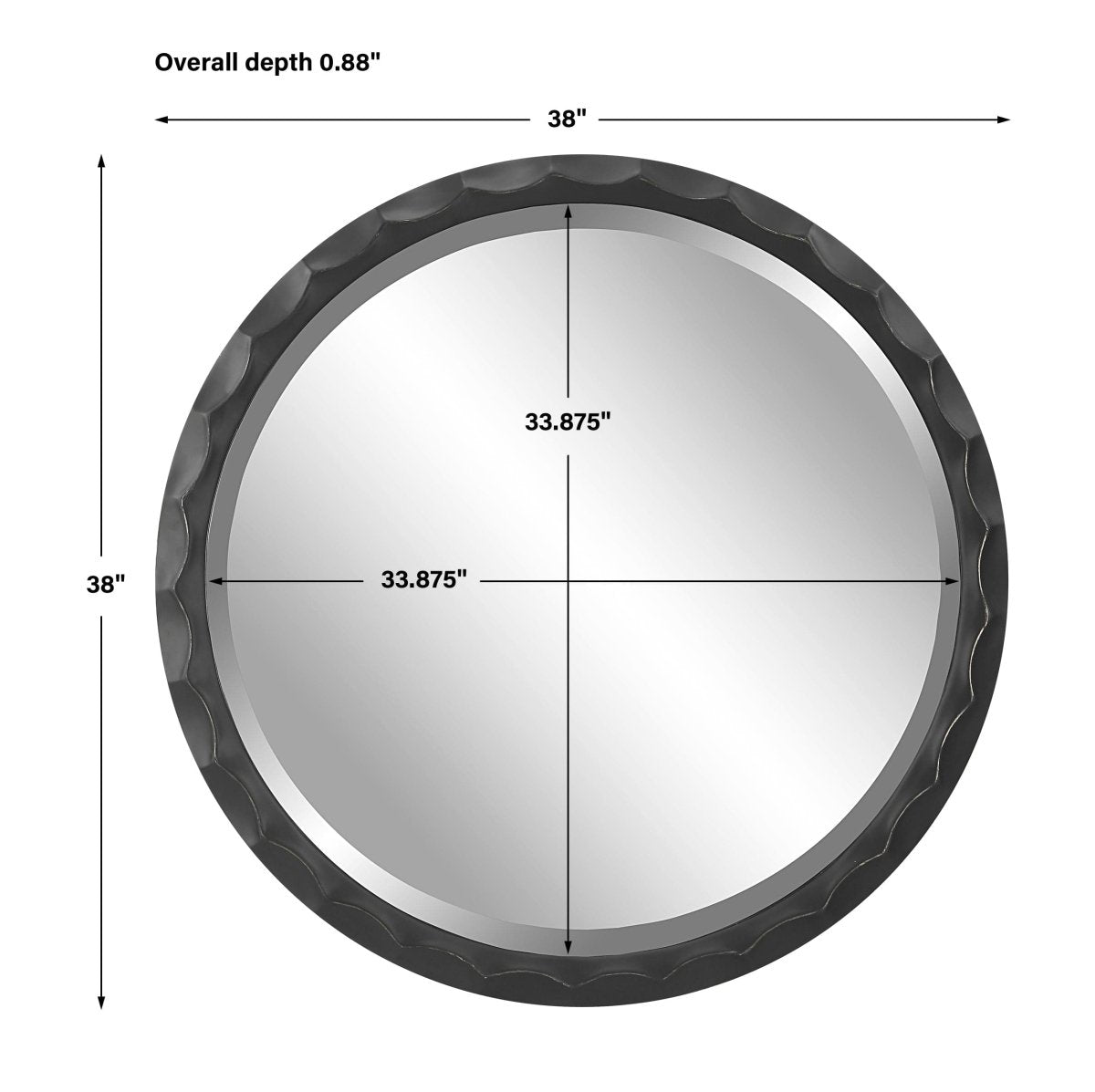 Scalloped Edge Round Mirror - Uttermost - Round Mirrors by Modest Hut