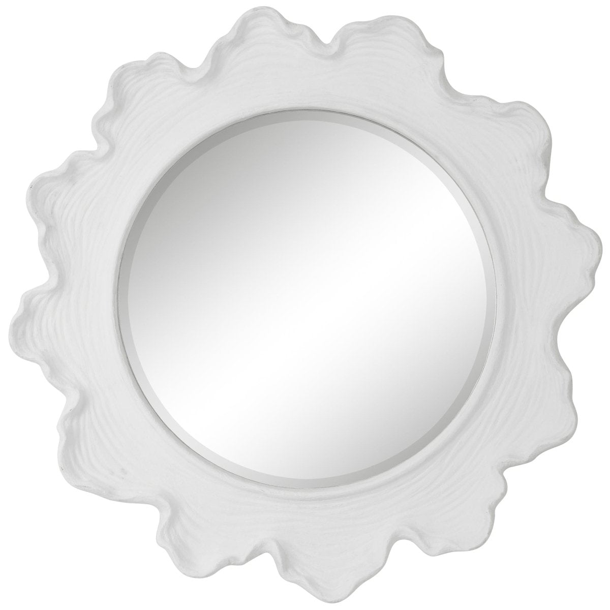 Sea Coral White Round Mirror - Uttermost - Round Mirrors by Modest Hut