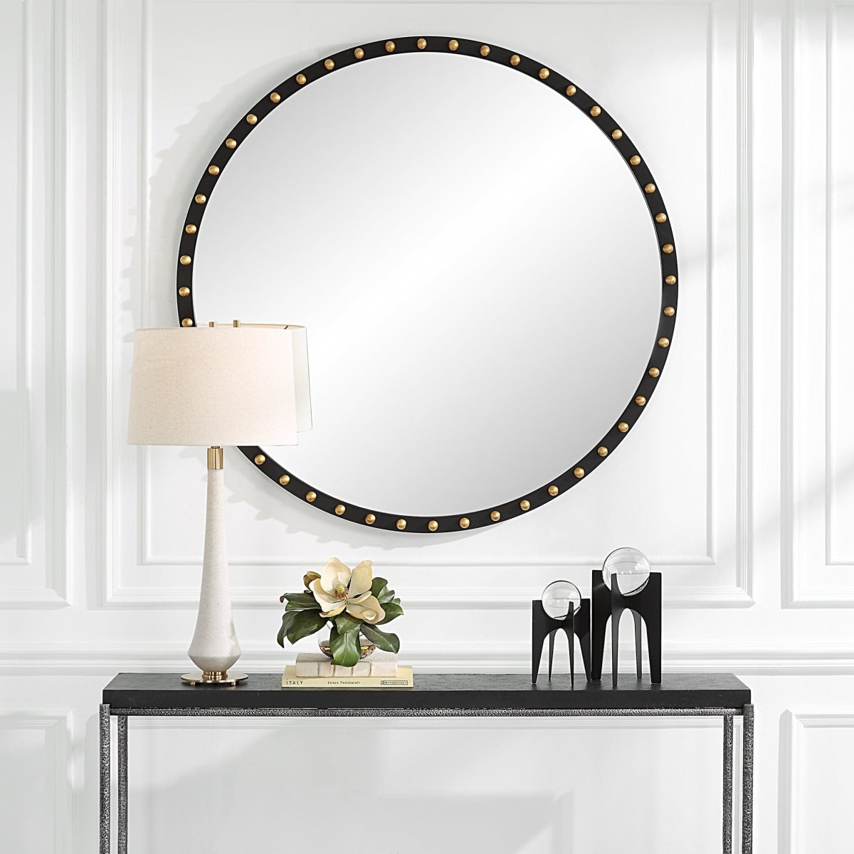 Sele Oversized Round Mirror - Uttermost - Round Mirrors by Modest Hut
