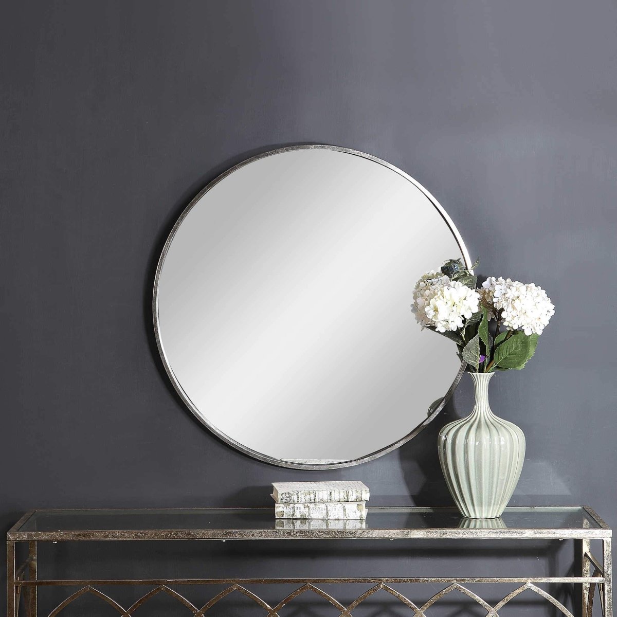 Sophia Round Silver Mirror - Uttermost - Round Mirrors by Modest Hut
