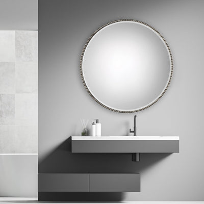 Stefania Beaded Round Mirror - Uttermost - Round Mirrors by Modest Hut
