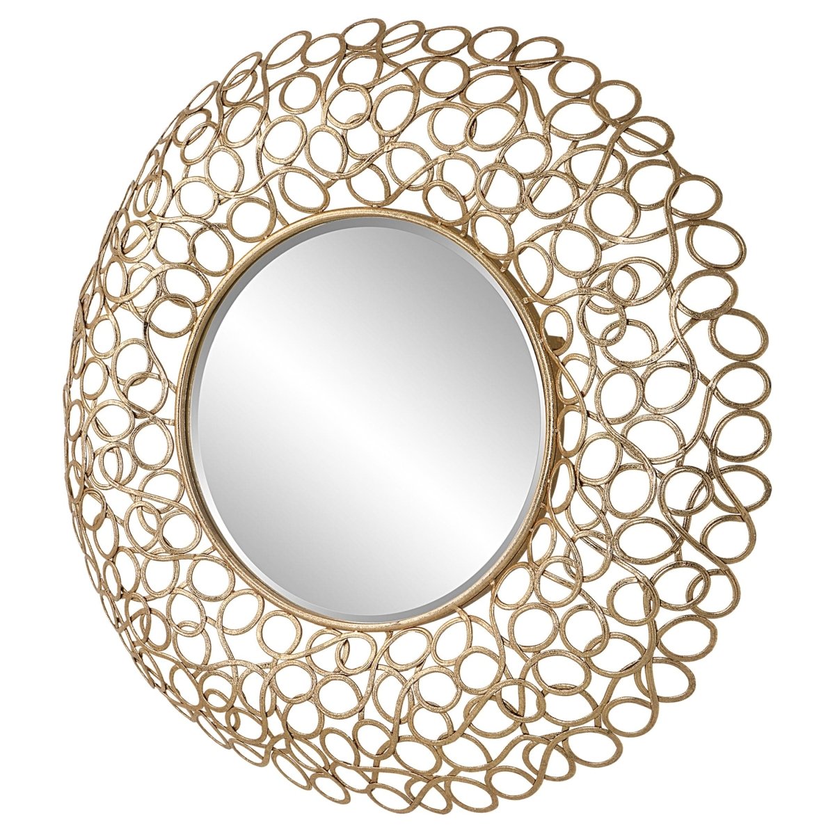 Swirl Round Gold Mirror - Uttermost - Round Mirrors by Modest Hut