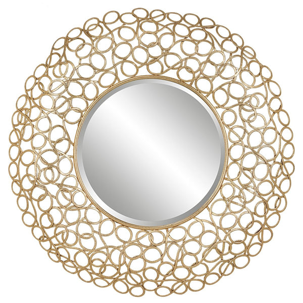Swirl Round Gold Mirror - Uttermost - Round Mirrors by Modest Hut