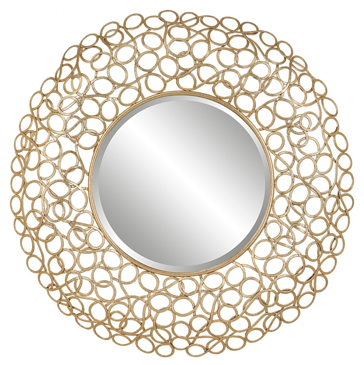 Swirl Round Gold Mirror - Uttermost - Round Mirrors by Modest Hut