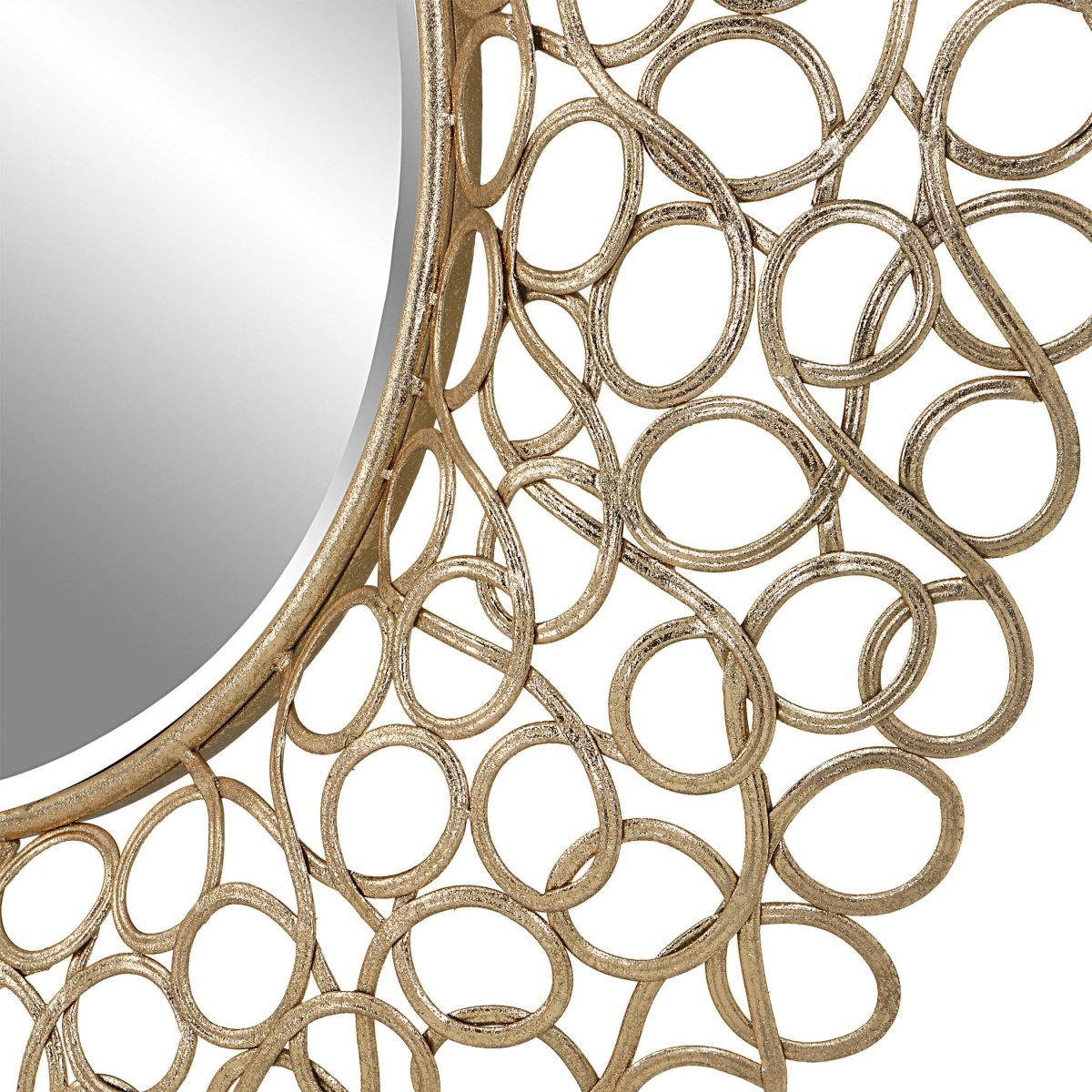 Swirl Round Gold Mirror - Uttermost - Round Mirrors by Modest Hut