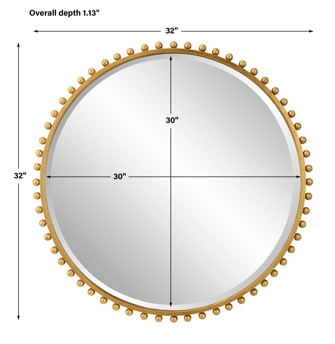 Taza Gold Round Mirror - Uttermost - Round Mirrors by Modest Hut