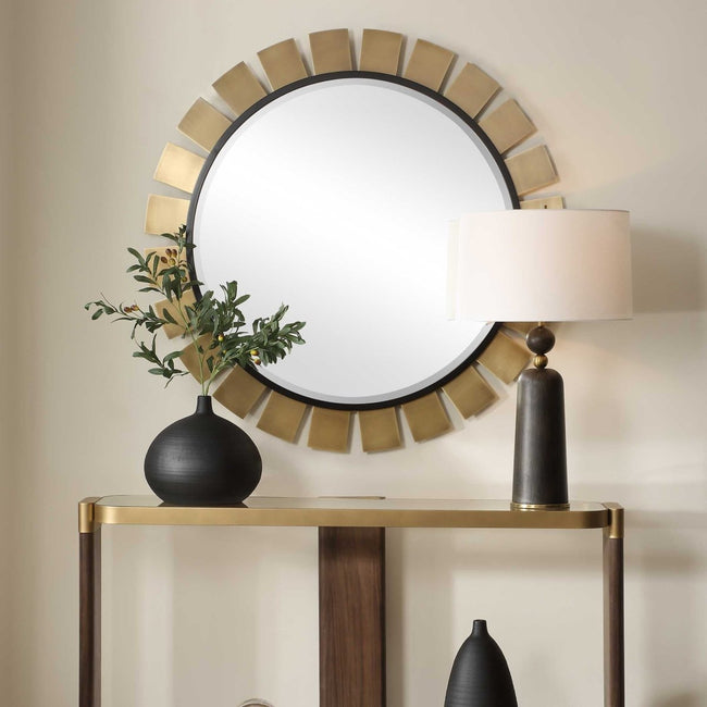 Toluca Round Brass Mirror - Uttermost - Round Mirrors by Modest Hut