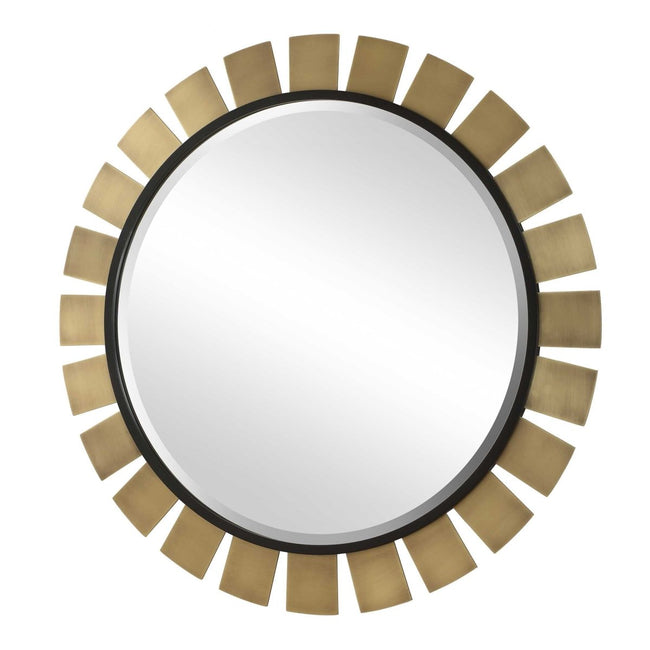 Toluca Round Brass Mirror - Uttermost - Round Mirrors by Modest Hut