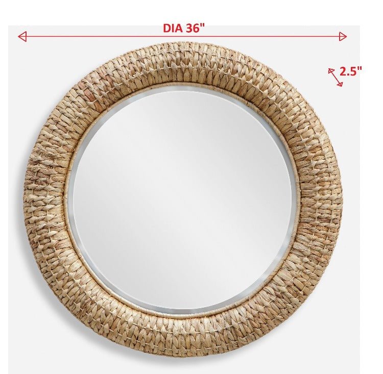 Twisted Seagrass Round Mirror - Uttermost - Round Mirrors by Modest Hut