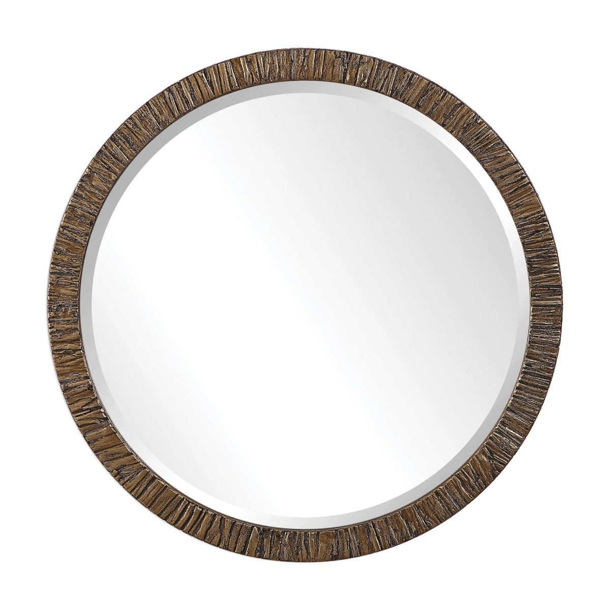 Wayde Gold Bark Round Mirror - Uttermost - Round Mirrors by Modest Hut