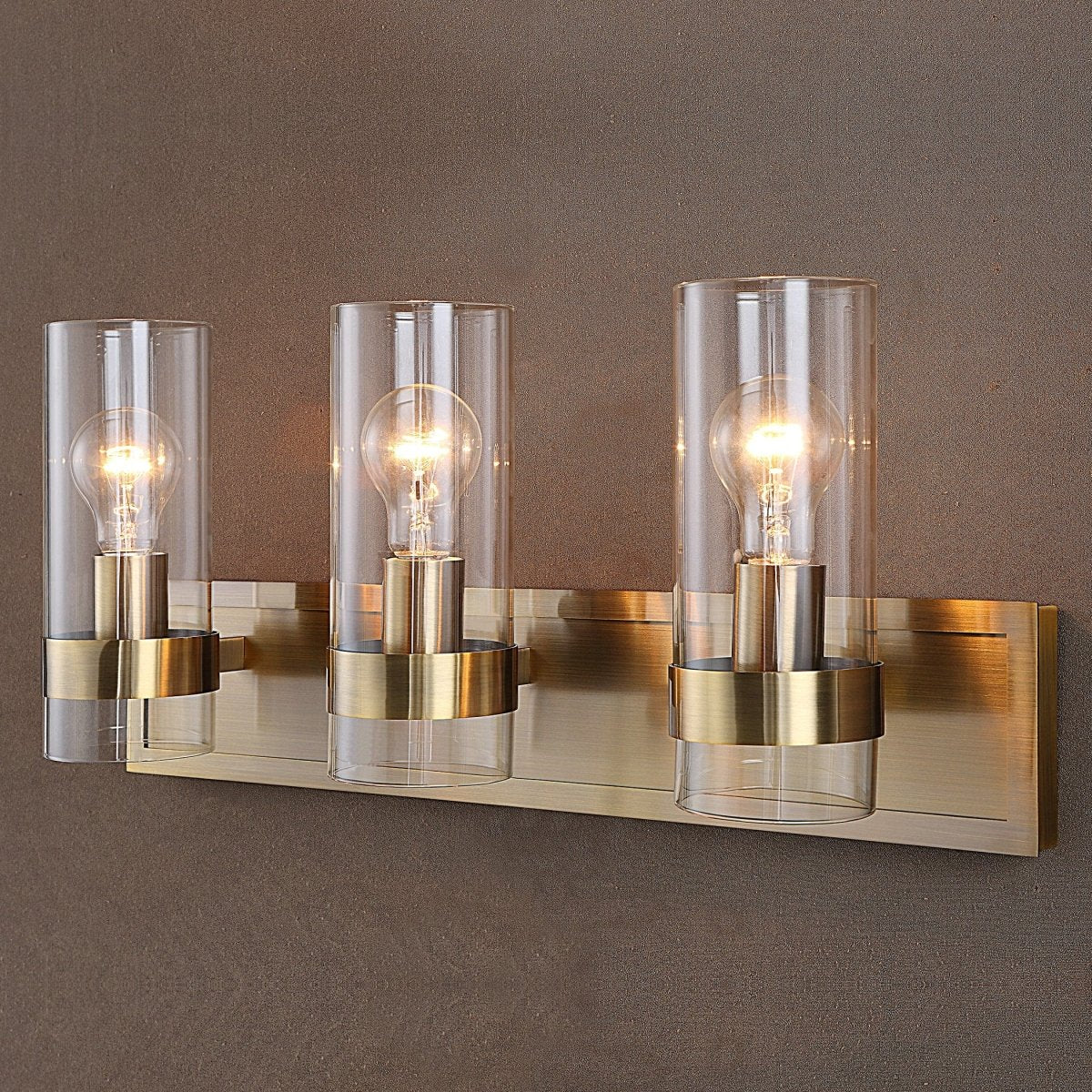 Cardiff Antique Brass 3 Light Vanity - Uttermost - Sconces by Modest Hut