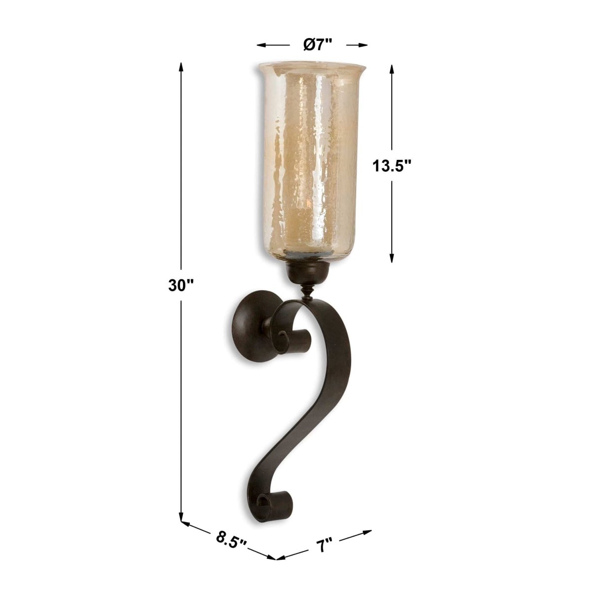 Joselyn Bronze Candle Wall Sconce - Uttermost - Sconces by Modest Hut