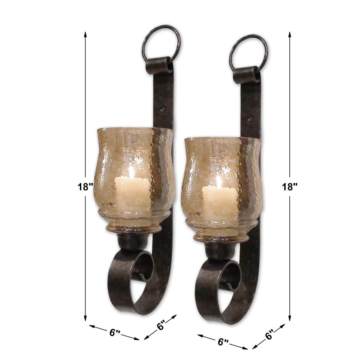 Joselyn Small Wall Sconces, Set/2 - Uttermost - Sconces by Modest Hut