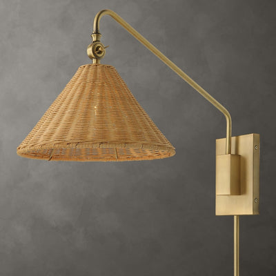 Phuvinh 1 Light Rattan Shade Sconce - Uttermost - Sconces by Modest Hut