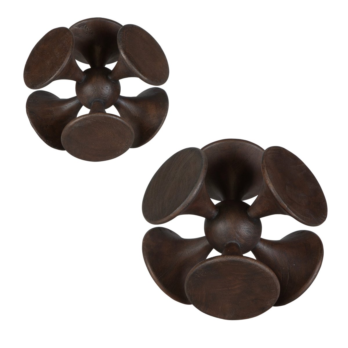 Balanced Harmony Dark Wooden Sculptures, Set/2 - Uttermost - Sculptures by Modest Hut