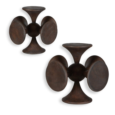 Balanced Harmony Dark Wooden Sculptures, Set/2 - Uttermost - Sculptures by Modest Hut