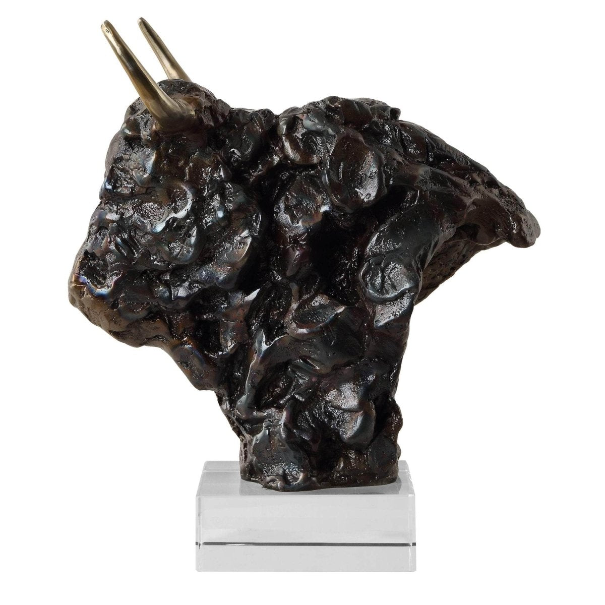 Bison Bust Bronze Sculpture - Uttermost - Sculptures by Modest Hut