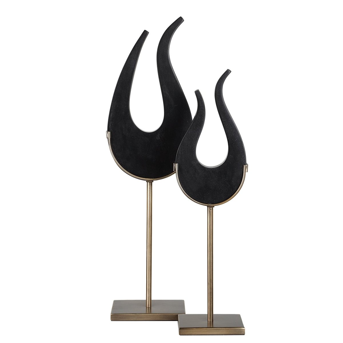 Black Flame Sculptures, S/2 - Uttermost - Sculptures by Modest Hut