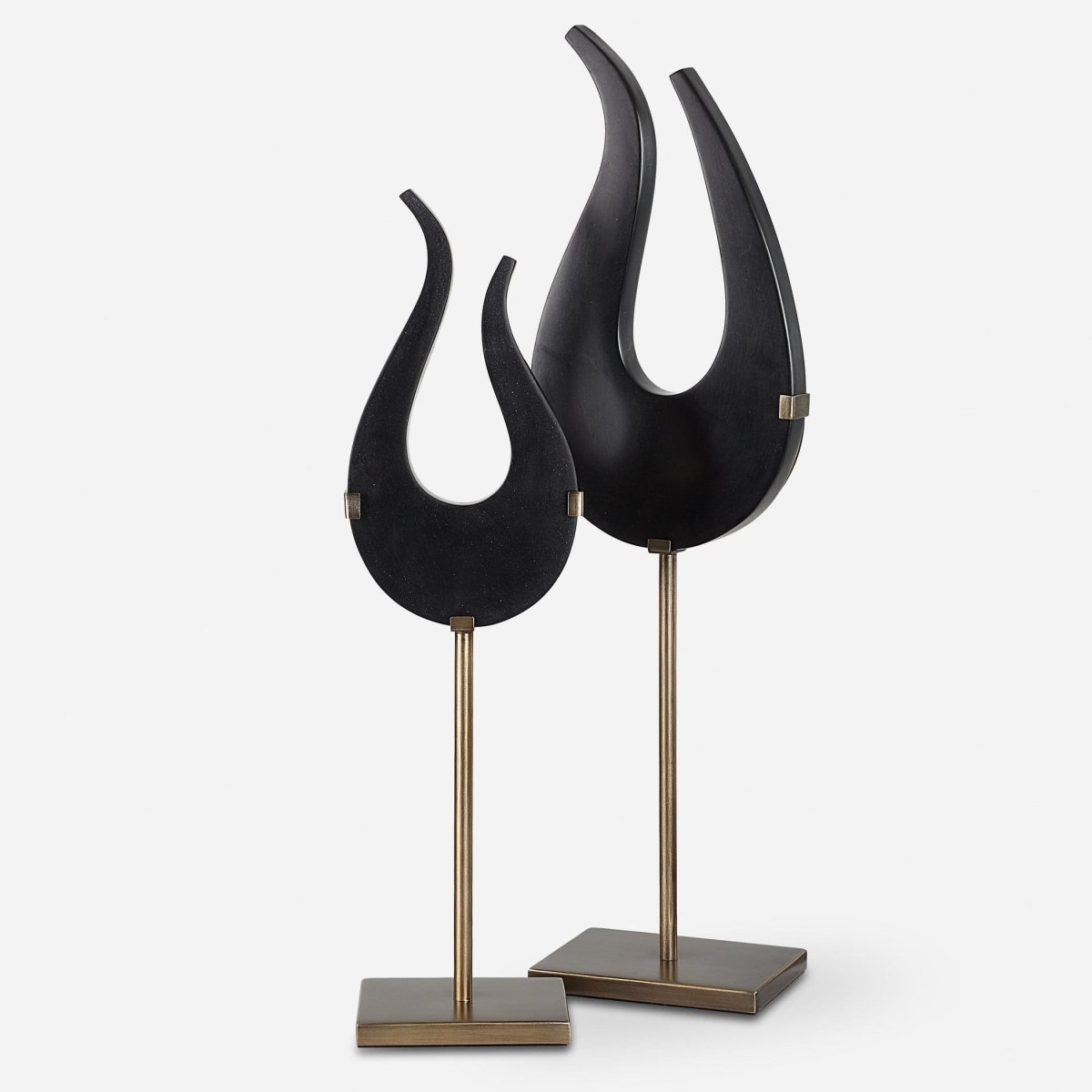 Black Flame Sculptures, S/2 - Uttermost - Sculptures by Modest Hut