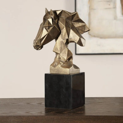 Chiseled Horse Bust Sculpture - Uttermost - Sculptures by Modest Hut