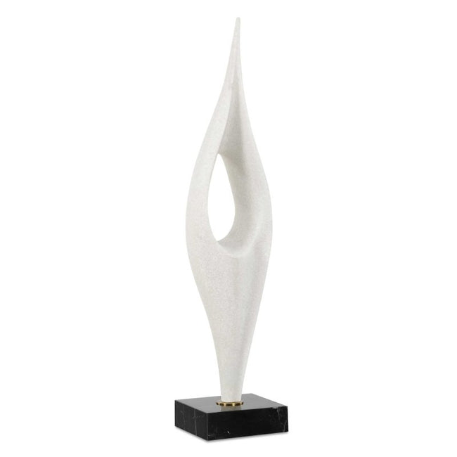 Fluid Drop White Stone Sculpture - Sculptures