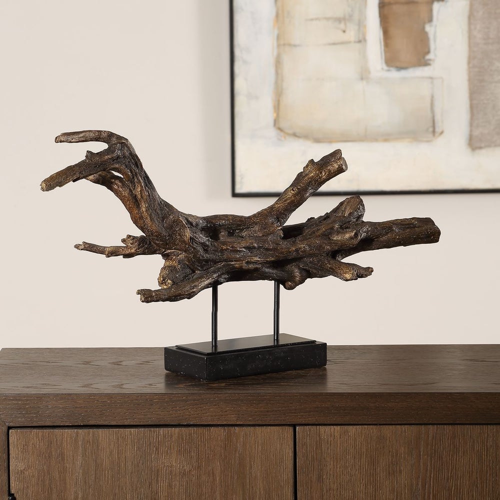 Gilded Branch Sculpture - Uttermost - Sculptures by Modest Hut