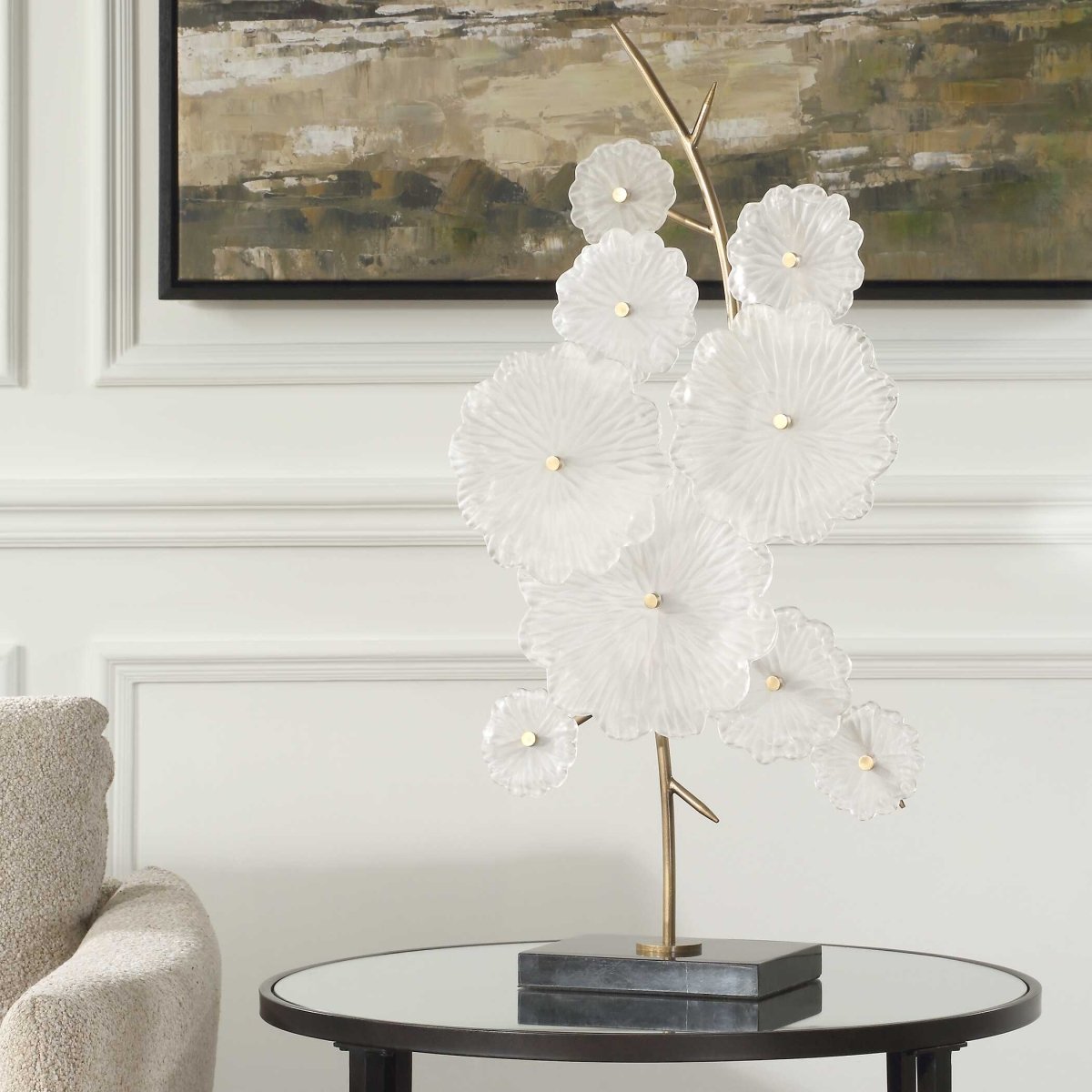 Glass Garden Table Sculpture - Uttermost - Sculptures by Modest Hut
