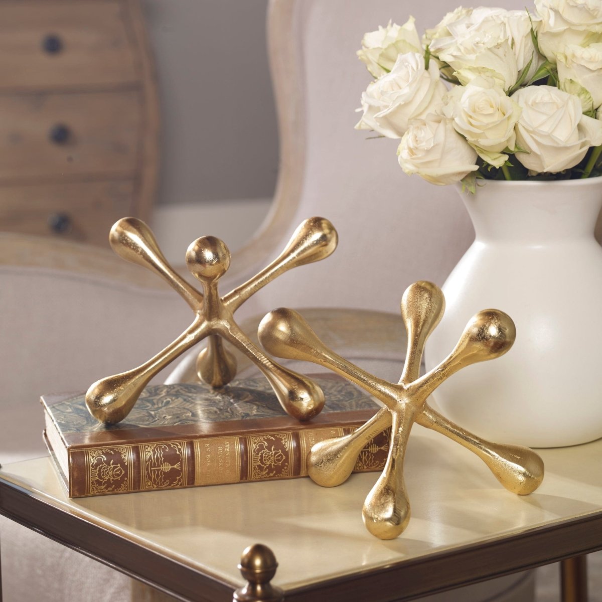 Harlan Brass Objects Set/2 - Uttermost - Sculptures by Modest Hut