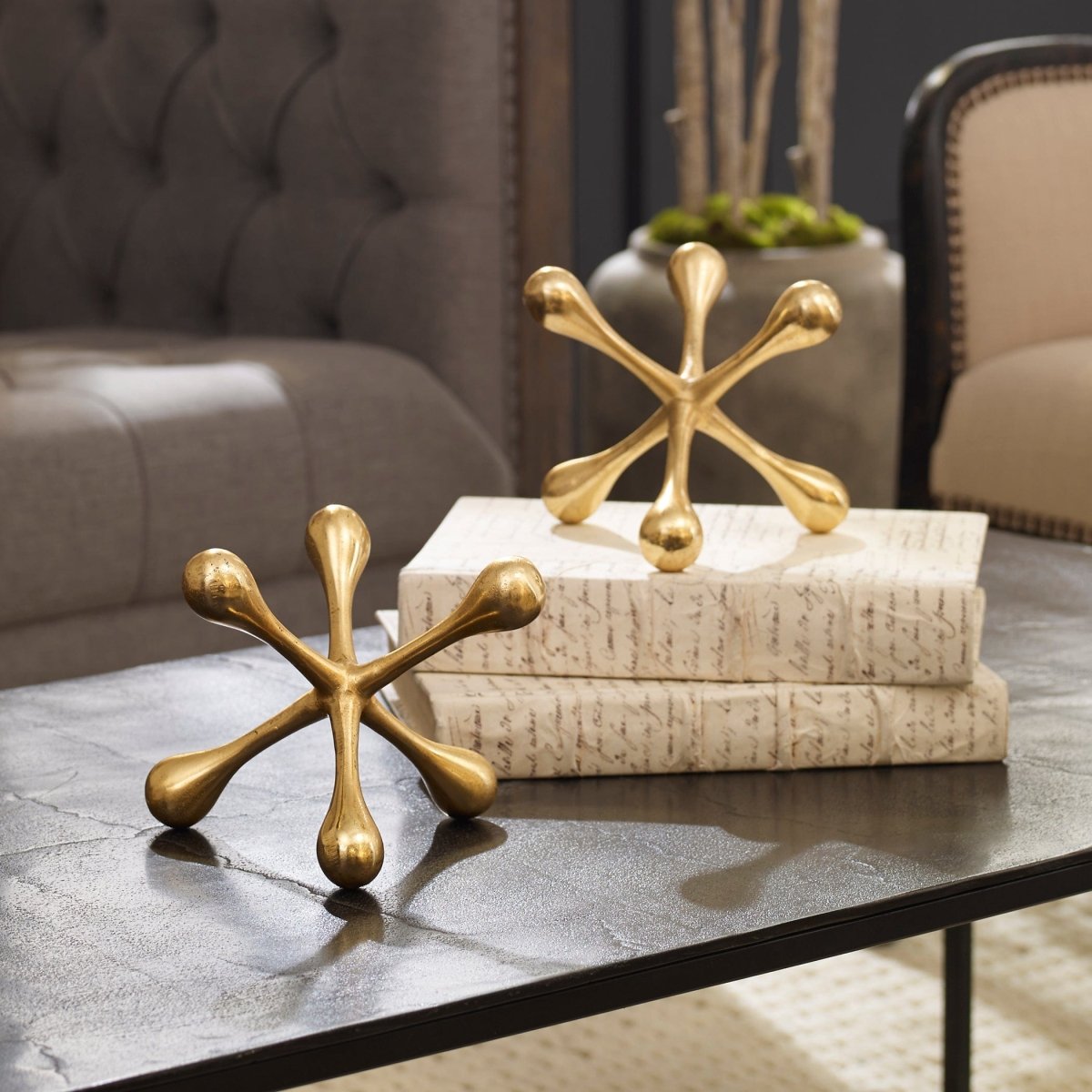 Harlan Brass Objects Set/2 - Uttermost - Sculptures by Modest Hut