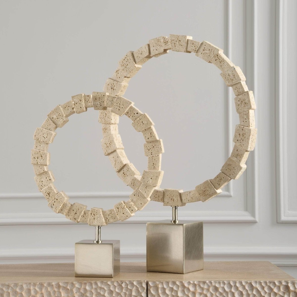 Ivory Fusion Stone Rings, S/2 - Uttermost - Sculptures by Modest Hut